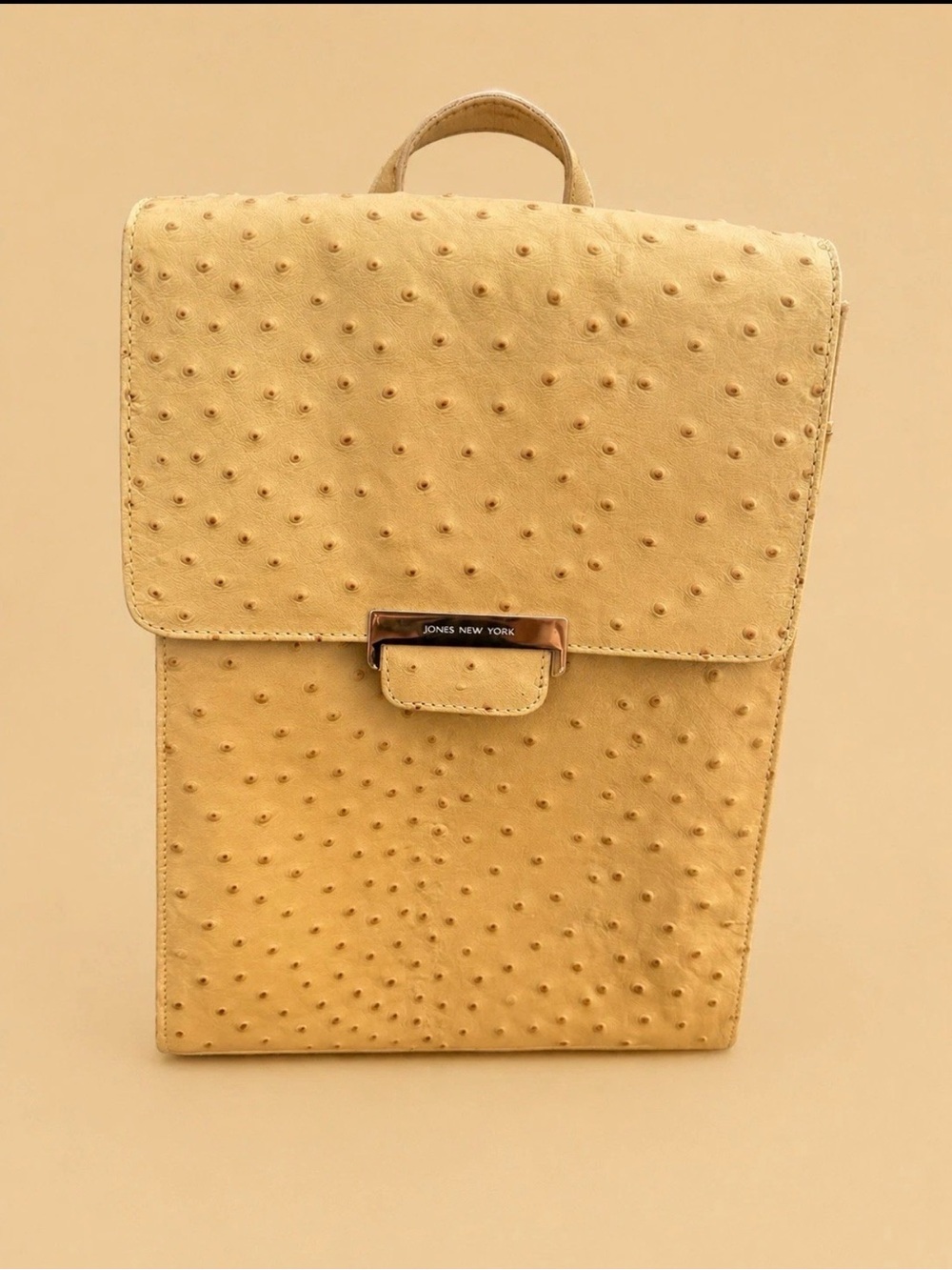 Jones New York Mustard Ostrich-Texture Backpack